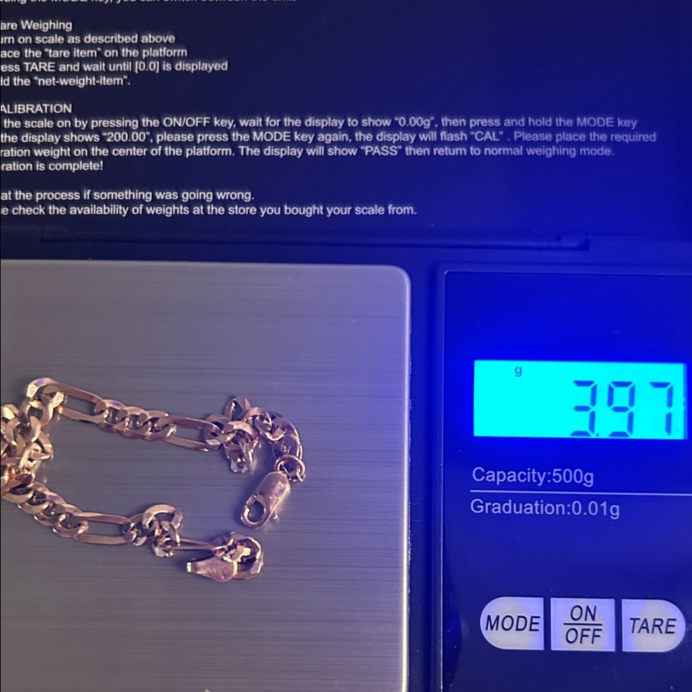 14K rose gold over Sterling silver Chain Bracelet - Picture 2 of 6